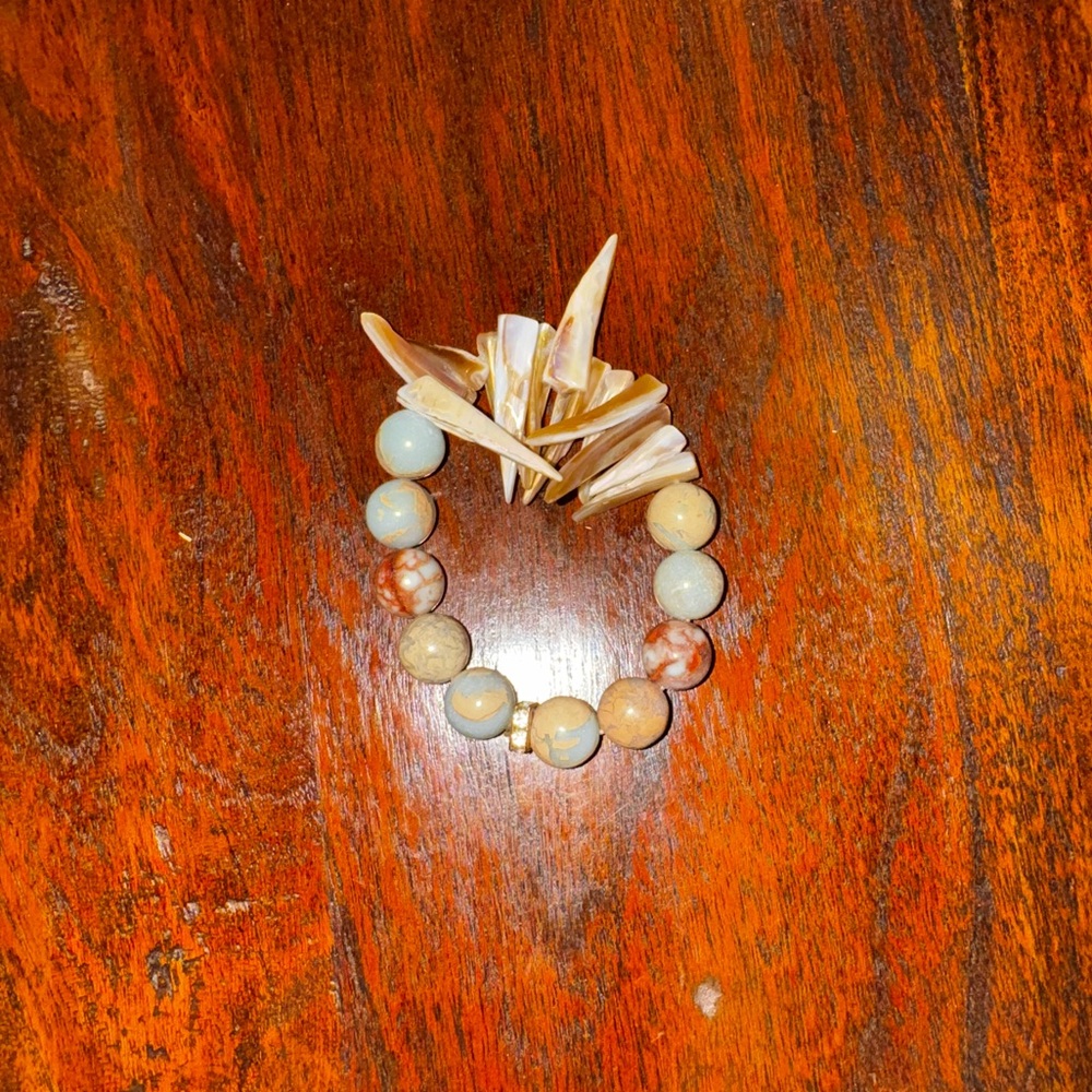Natural Stone and Shell Bracelet